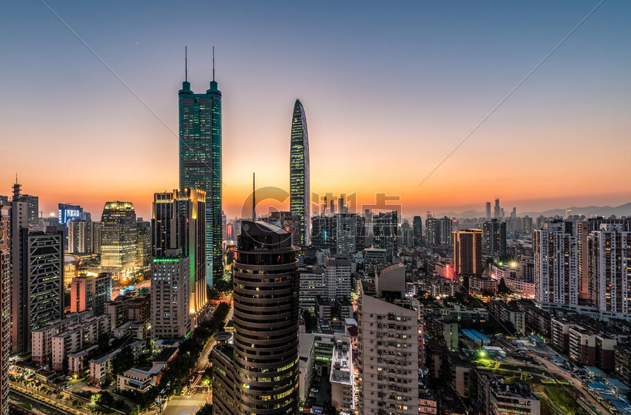 深圳城市建筑风光夜景图片素材免费下载
