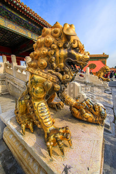 北京故宫狮子雕塑图片素材免费下载