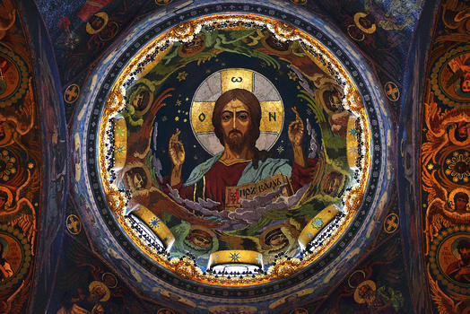 圣彼得堡滴血大教堂壁画图片素材免费下载