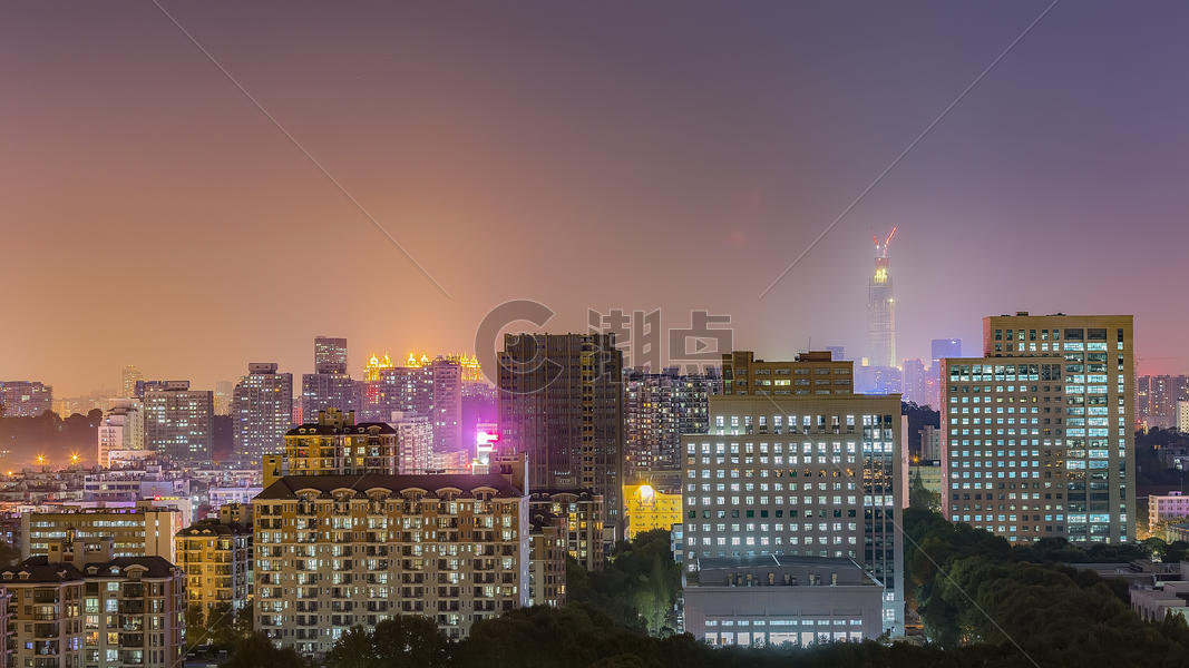 武汉步行街夜景图片素材免费下载