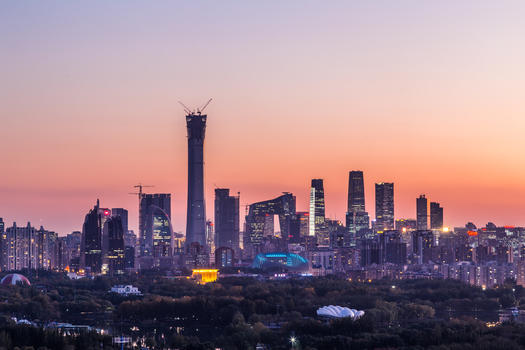 北京cbd日落美景图片素材免费下载