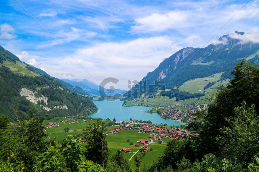 欧洲瑞士英特拉肯龙根湖图片素材免费下载