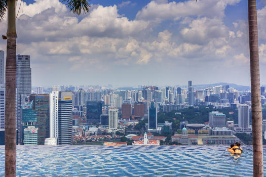新加坡金沙无边泳池图片素材免费下载