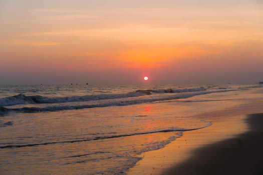 海滩夕阳图片素材免费下载