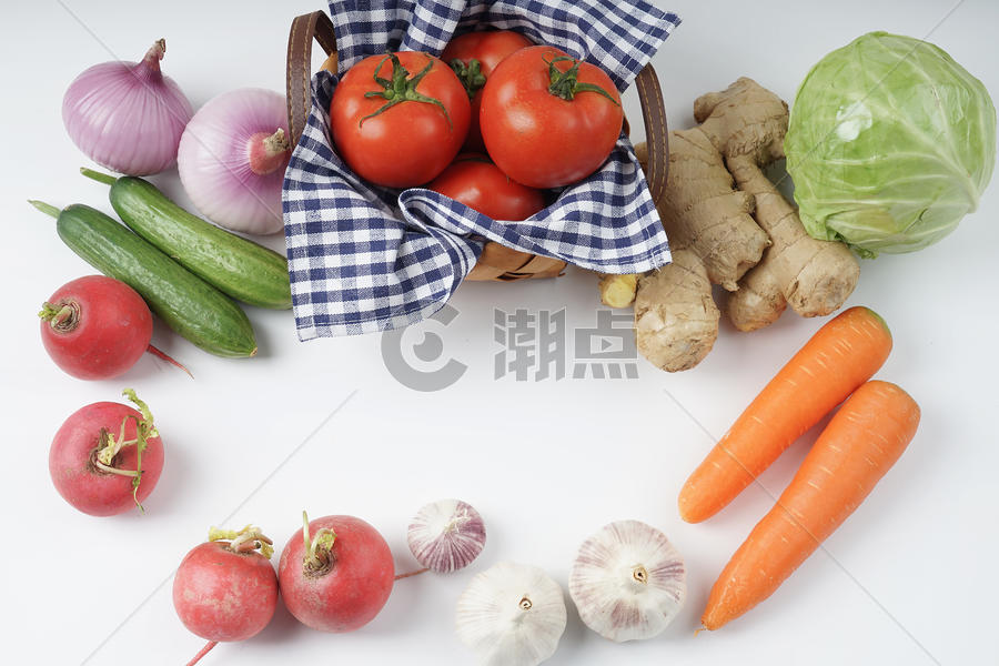新鲜食材蔬菜摆放图片素材免费下载
