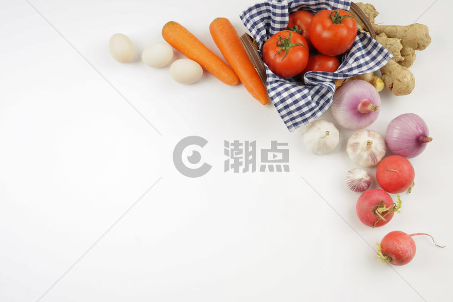 新鲜食材蔬菜摆放图片素材免费下载