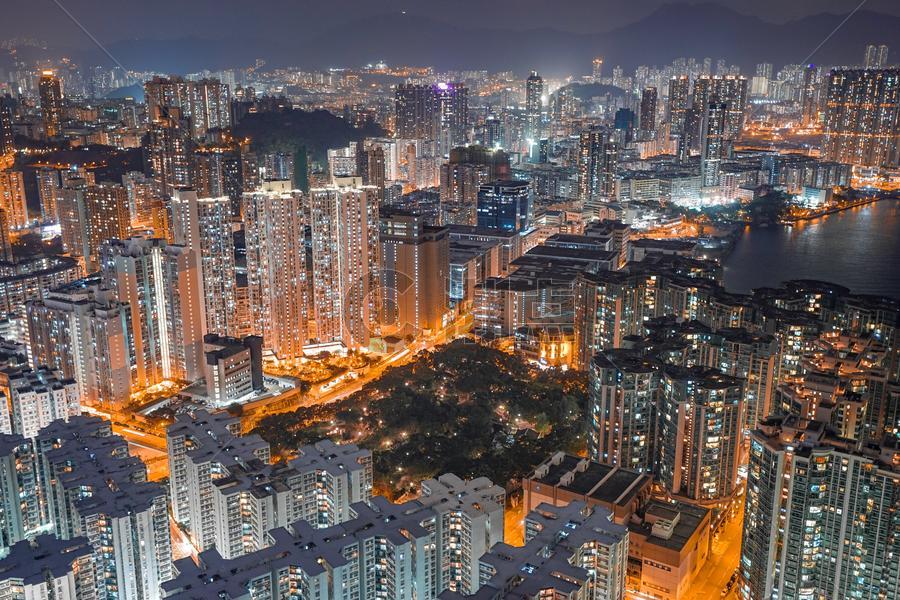 五光十色的香港夜景图片素材免费下载