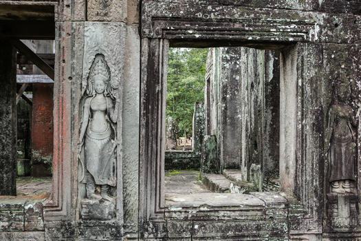 柬埔寨高棉古建筑雕像图片素材免费下载