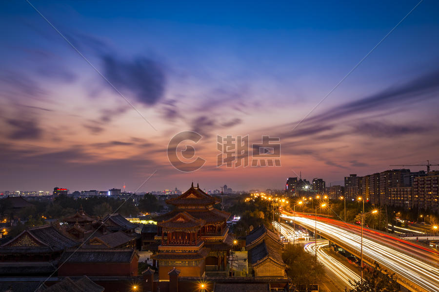 北京雍和宫夜景图片素材免费下载