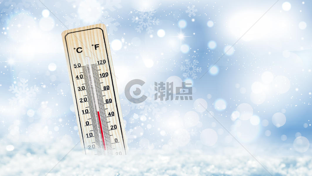雪地里的温度计图片素材免费下载