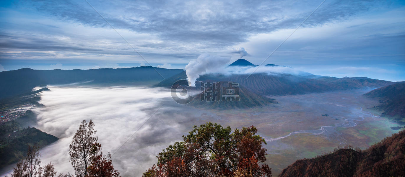 印尼布罗莫火山全境图片素材免费下载