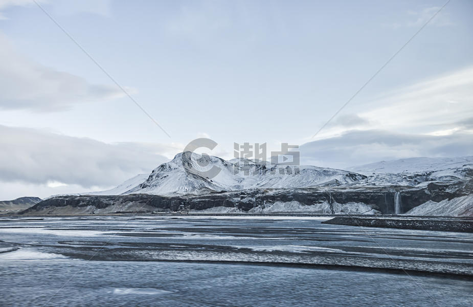 冰岛冰川瀑布图片素材免费下载