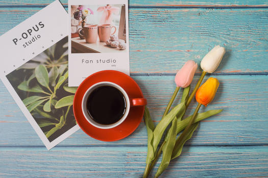 鲜花与咖啡图片素材免费下载