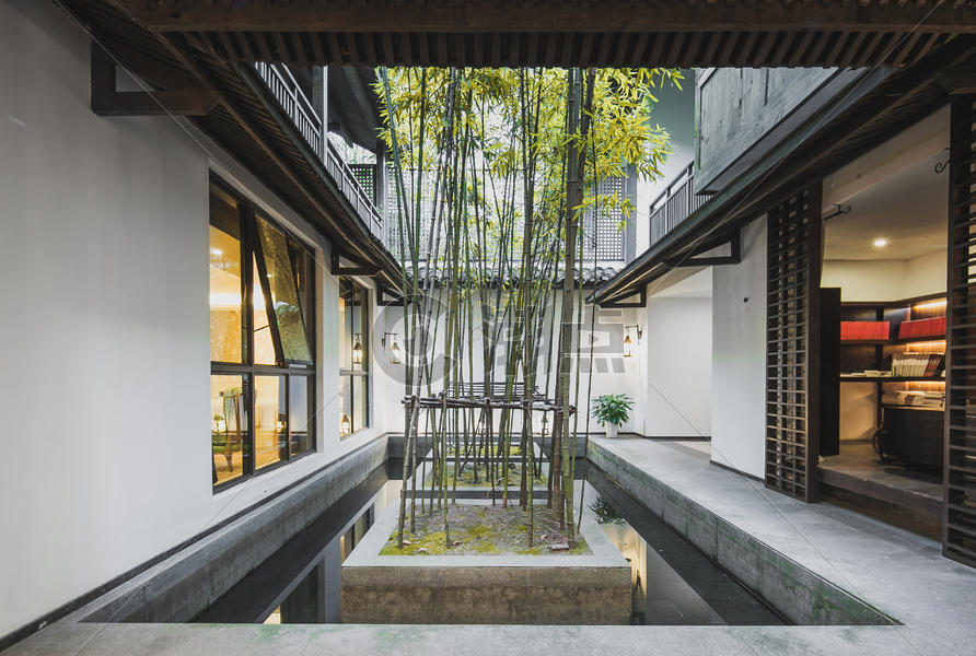 中式古典风格的庭院图片素材免费下载