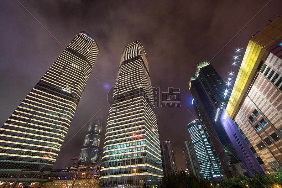 夜上海建筑图片素材免费下载