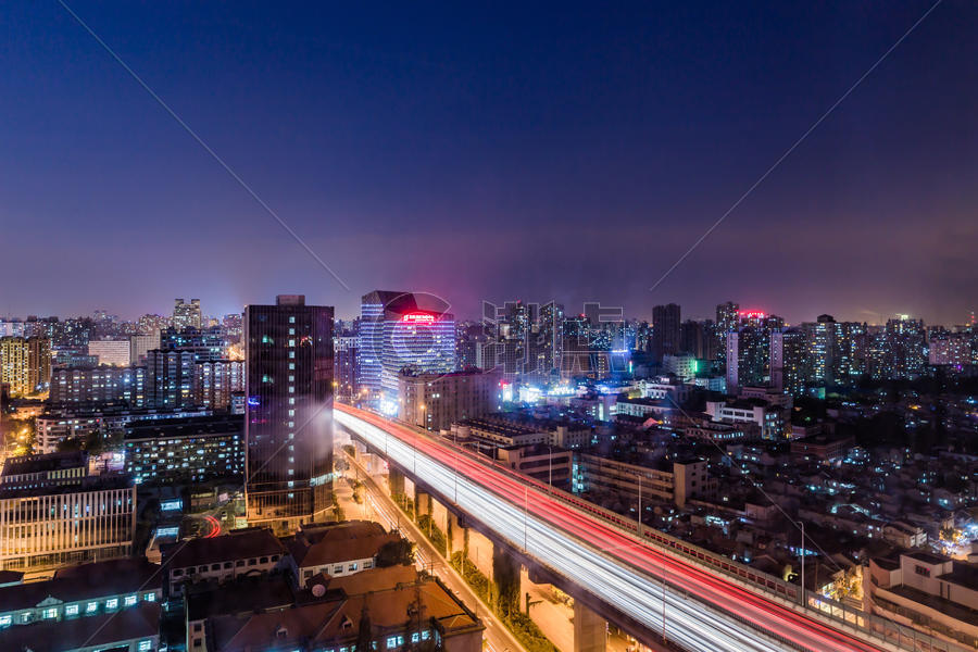 上海城市夜景图片素材免费下载