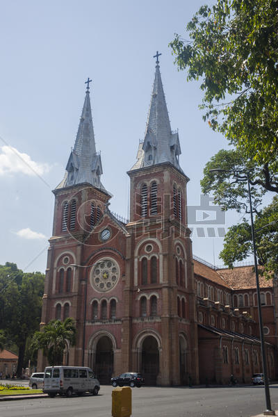 越南胡志明的红教堂图片素材免费下载