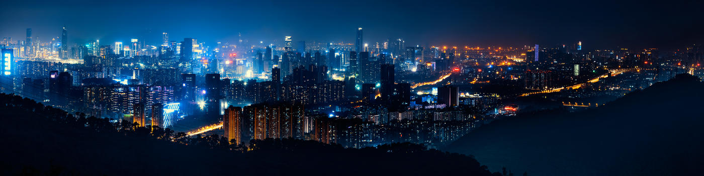 深圳城市夜景全景图片素材免费下载
