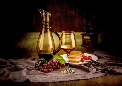 葡萄红酒西餐图片素材免费下载