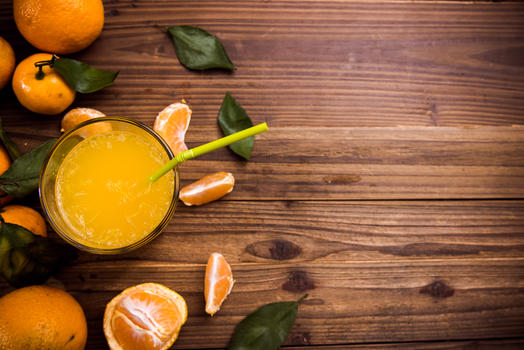 新鲜桔子橙汁组合图片素材免费下载