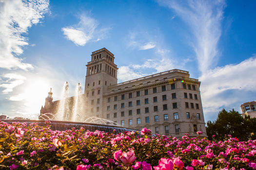 西班牙巴塞罗那加泰罗尼亚广场图片素材免费下载