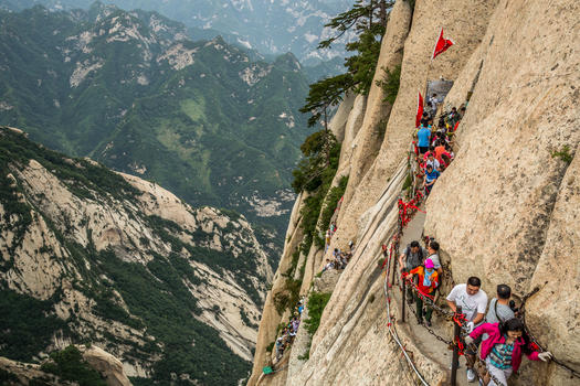 五岳华山旅游自由行爬山长空栈道图片素材免费下载