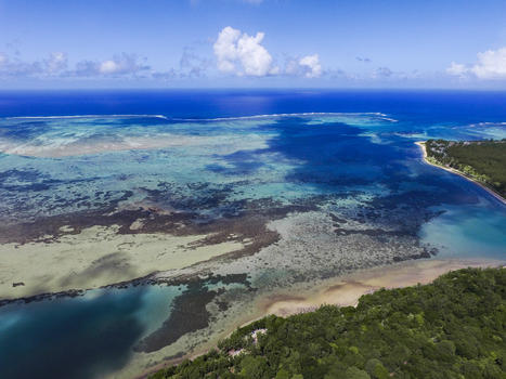 航拍毛里求斯海岸线图片素材免费下载
