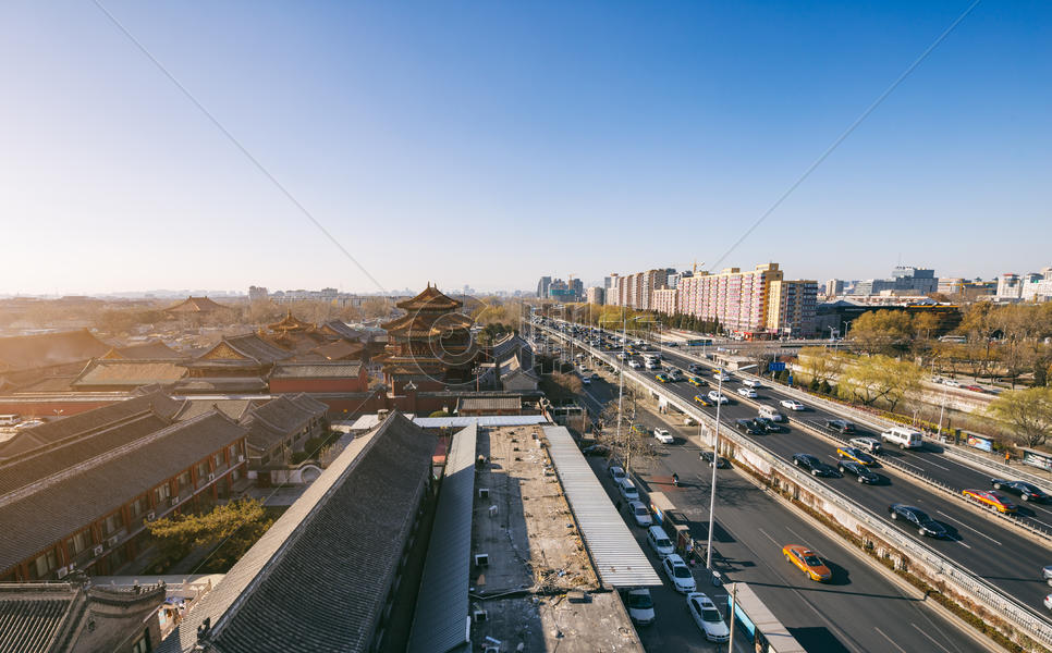北京城市雍和宫桥图片素材免费下载