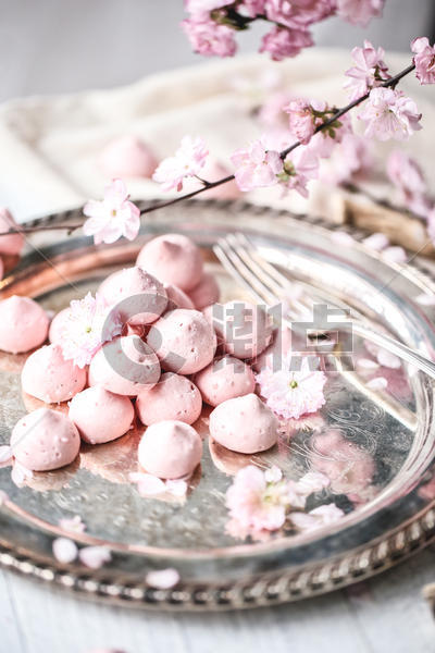 粉红桃花小甜品图片素材免费下载