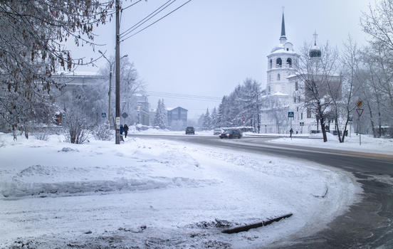 冬天城市雪景图片素材免费下载
