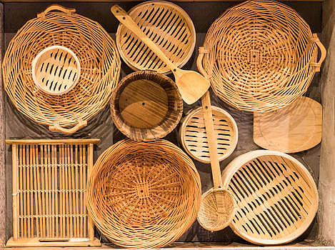 传统竹制蒸笼餐具图片素材免费下载