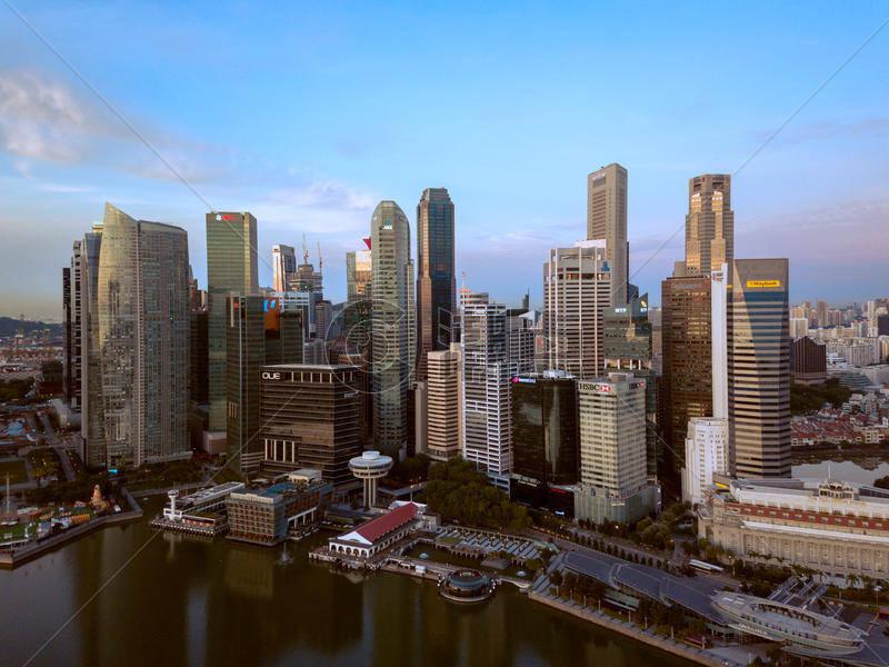 新加坡金融中心航拍图片素材免费下载