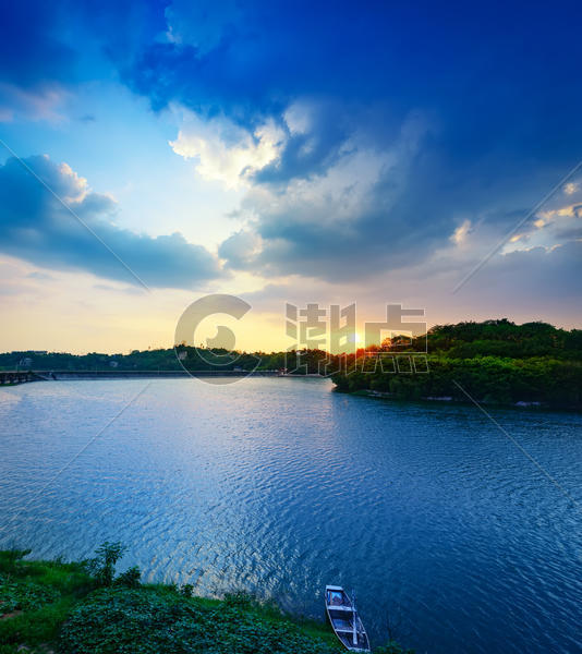 重庆双龙湖夕阳图片素材免费下载