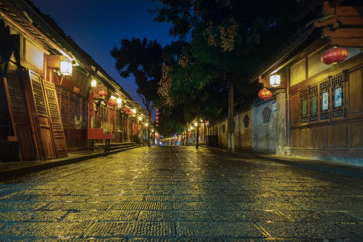 四川阆中古城夜晚街景图片素材免费下载