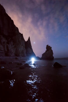 暗夜海岸星空图片素材免费下载
