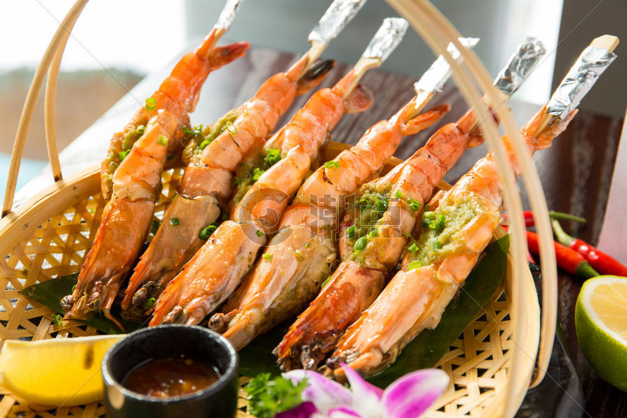 泰国烤青虾图片素材免费下载