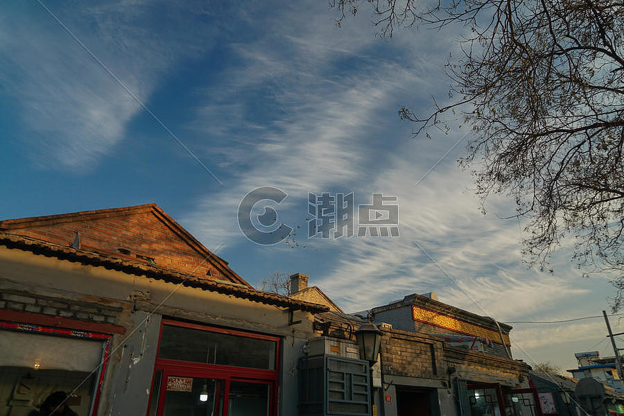 冬天北京胡同的天空图片素材免费下载