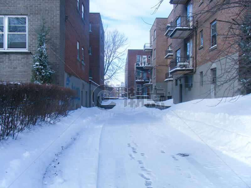 下雪后国外的住宅小区图片素材免费下载