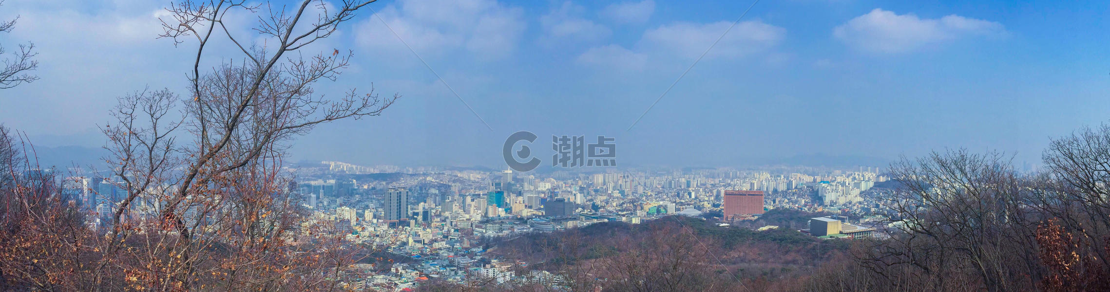 冬日的首尔城市全景图片素材免费下载