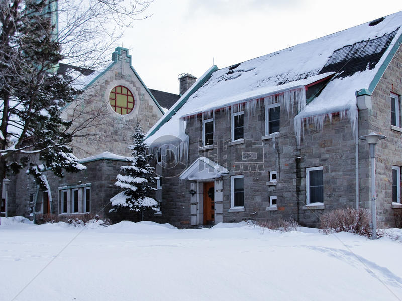 国外雪后的别墅图片素材免费下载