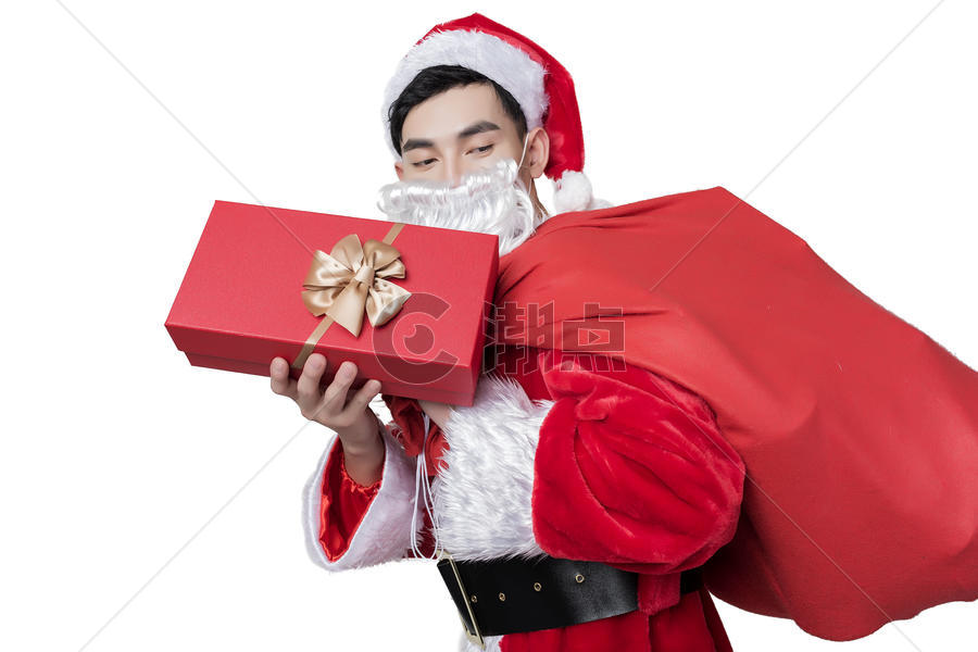 圣诞老人背礼物包裹图片素材免费下载