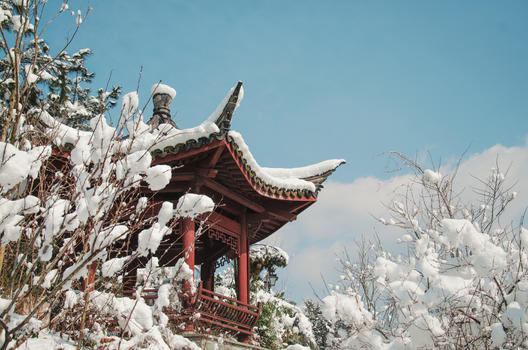 江南雪景图片素材免费下载