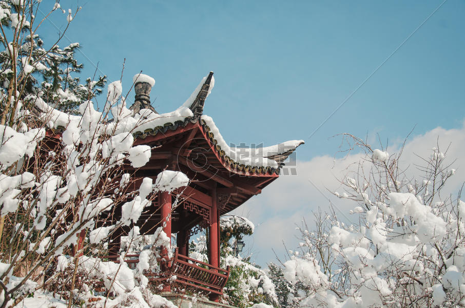 江南雪景图片素材免费下载