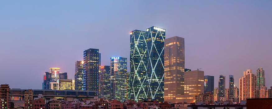深圳城市夜景全景图片素材免费下载