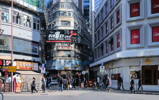 香港有名的三字街口图片素材免费下载