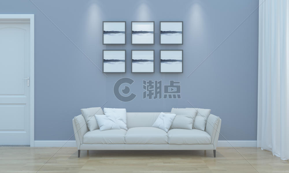 现代简洁风沙发陈列室内设计效果图图片素材免费下载