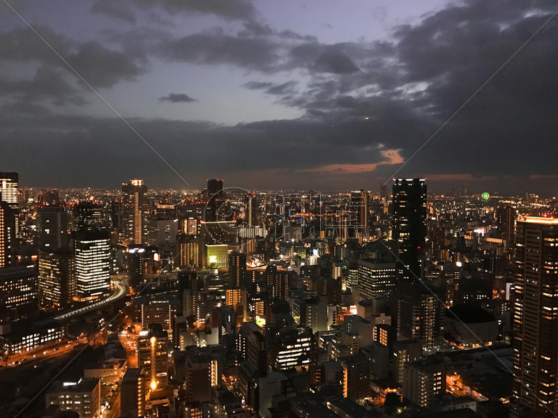 高处俯瞰城市夜景图片素材免费下载