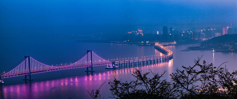 大连跨海大桥夜景图片素材免费下载
