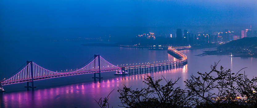 大连跨海大桥夜景图片素材免费下载