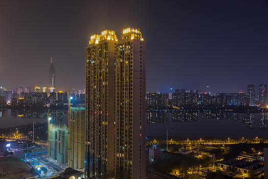 武汉沙湖城市夜景图片素材免费下载